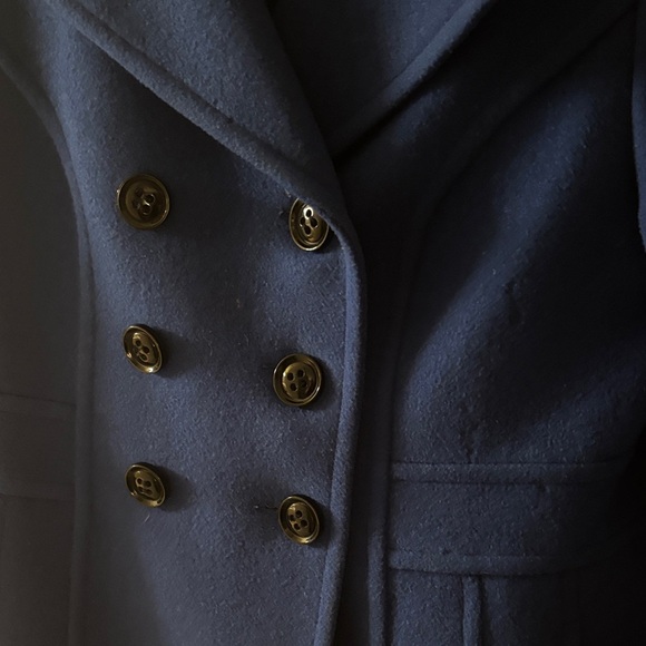 St. John's Bay Royal Blue Pea Coat Wool/Cashmere Blend - Picture 4 of 10